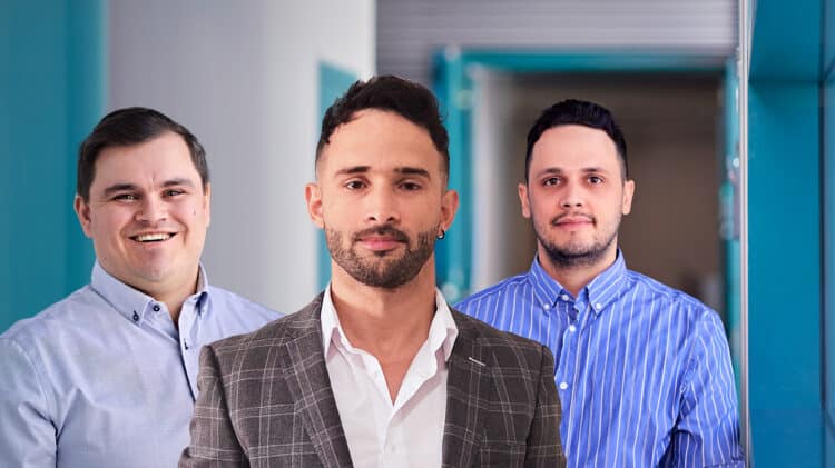 Photo of Dian Pérez, Hirley Alves and Onel López.