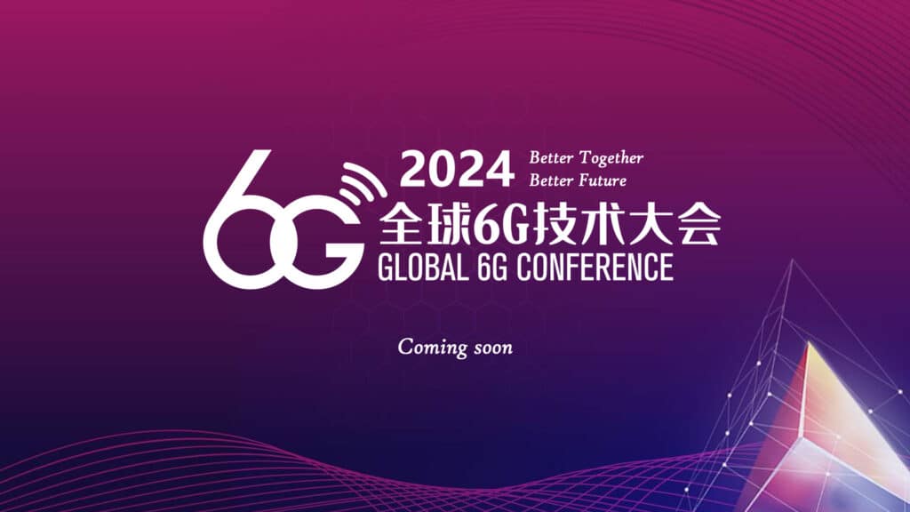 Promotional banner for Global 6G Conference 2024 with slogan 'Better Together, Better Future' and 'Coming soon' notice.