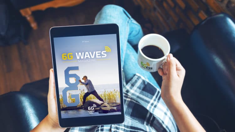 A person reading 6G Waves Magazine's 6th edition.