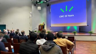 Markku Juntti opening the CWC's 30th anniversary day event.