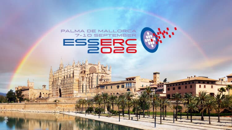 ESSERC 2026 logo over a photo of Palma de Mallorca's famous cathedral.
