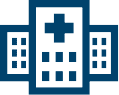 Hospital icon representing 6G Flagship Health vertical